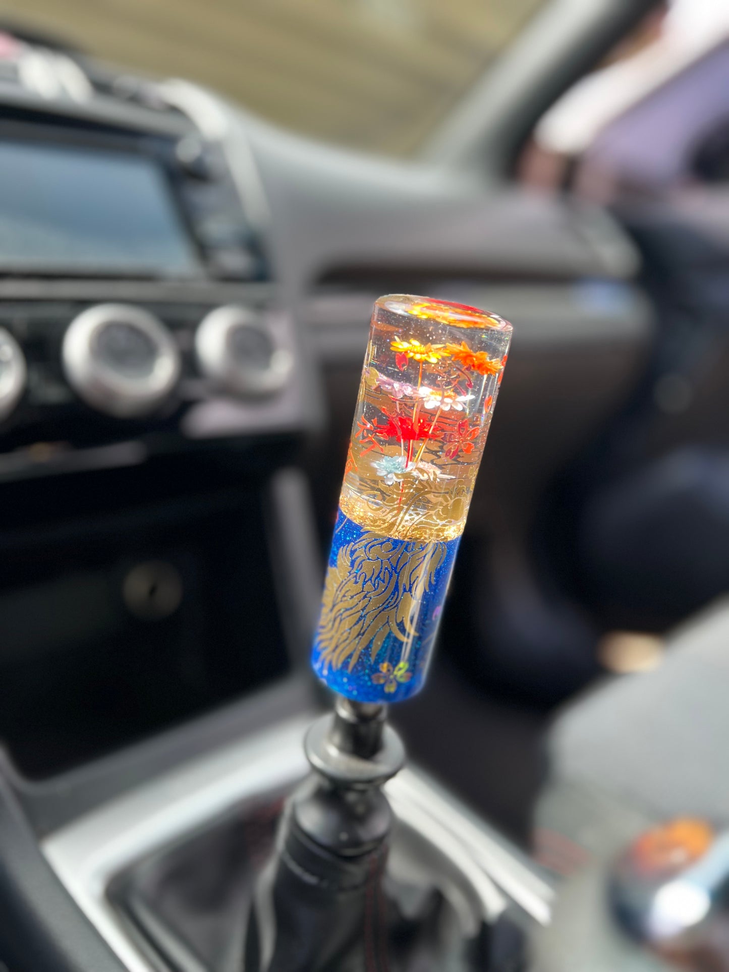 Golden Dragon Underwater Flower Shift Knob