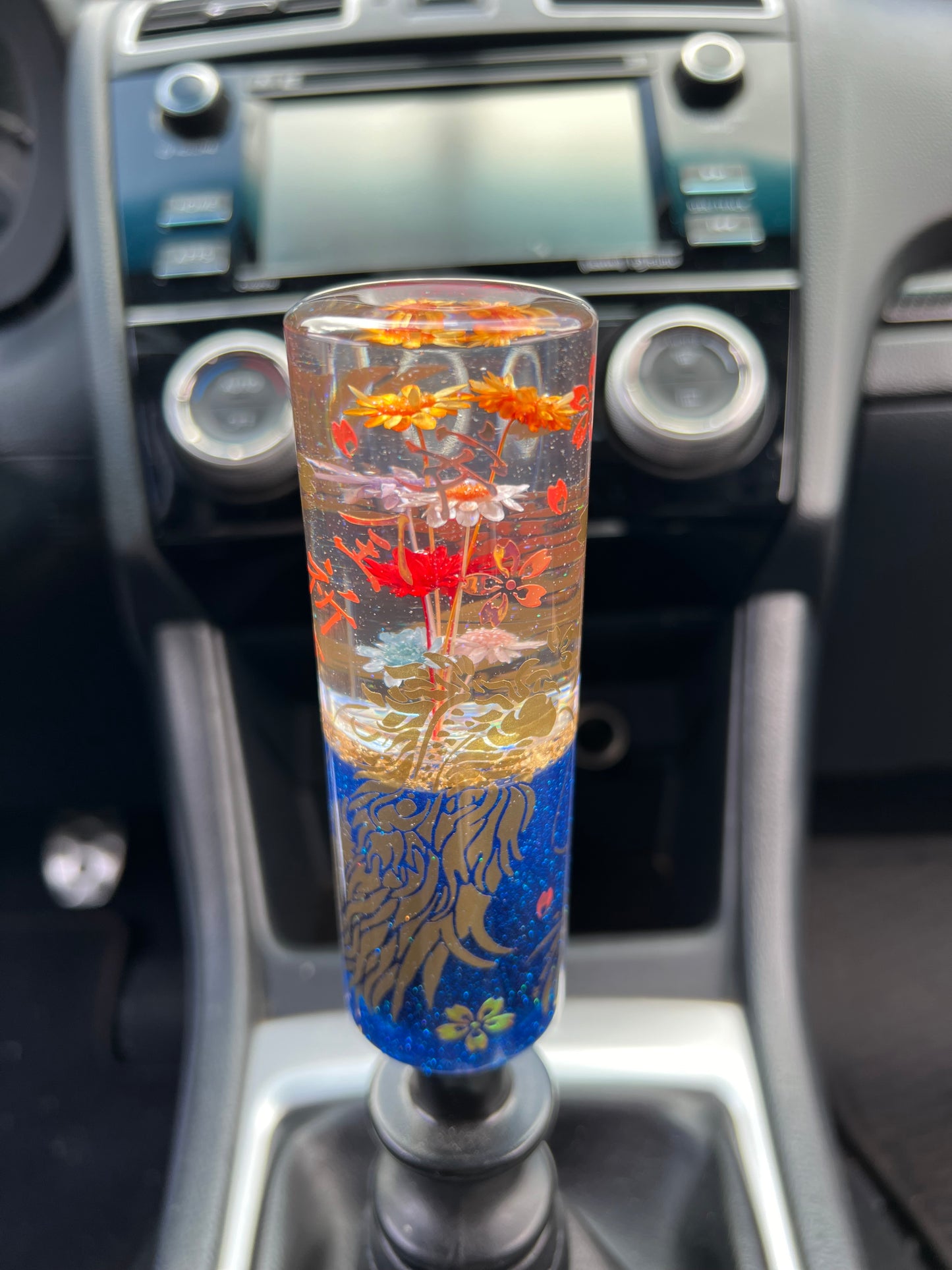 Golden Dragon Underwater Flower Shift Knob