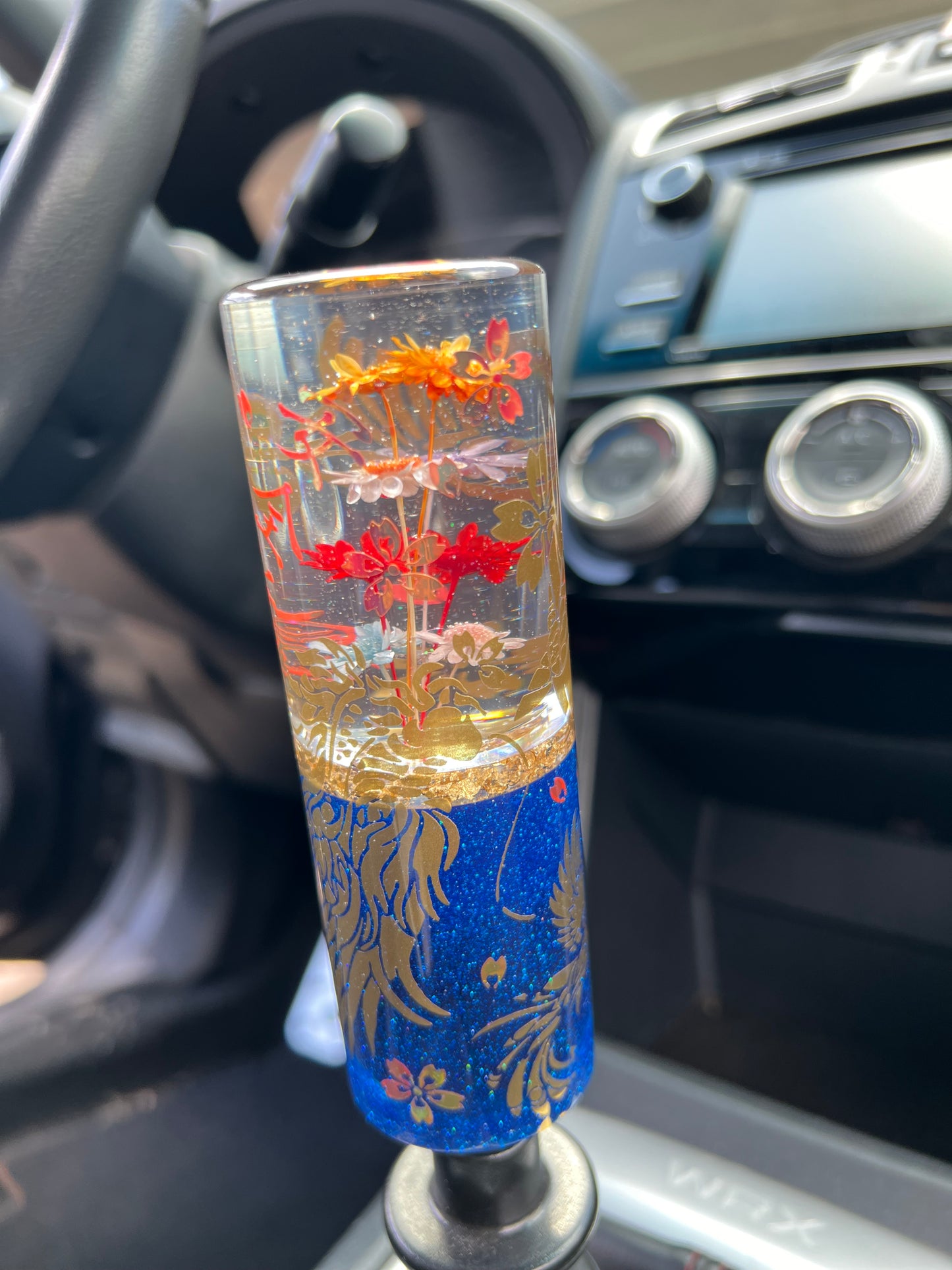 Golden Dragon Underwater Flower Shift Knob