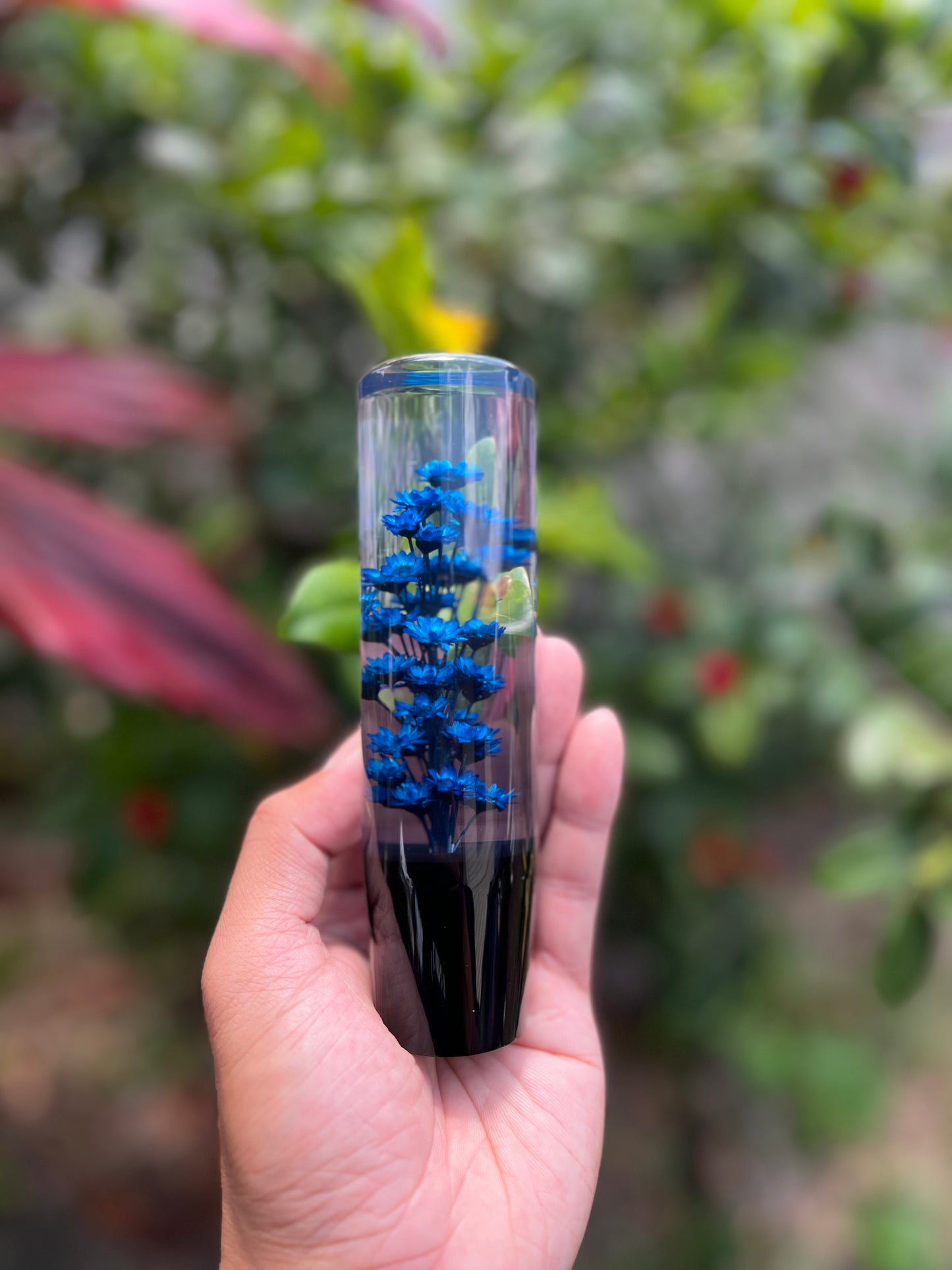 Black Blue Flower Shift Knob