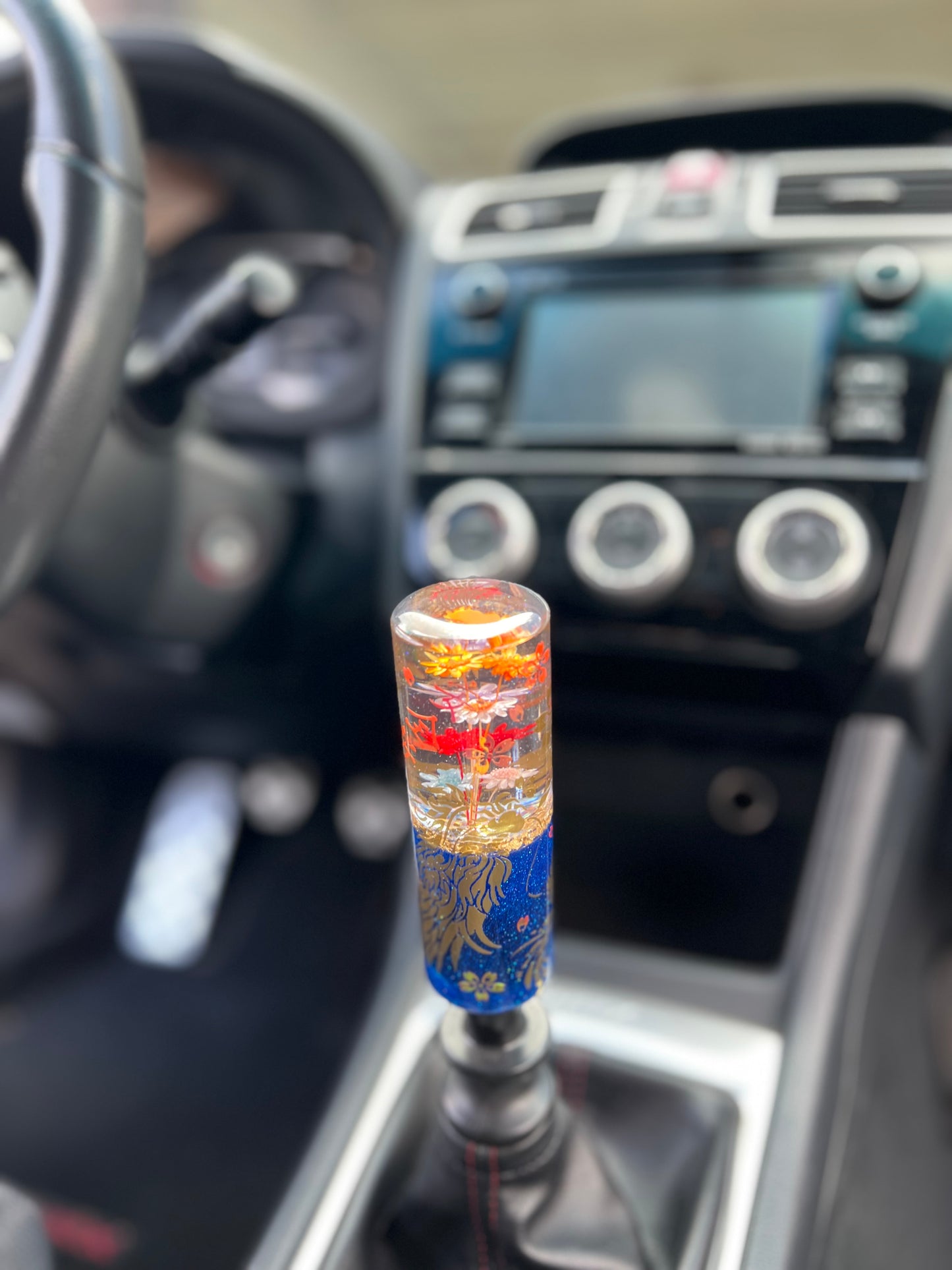 Golden Dragon Underwater Flower Shift Knob